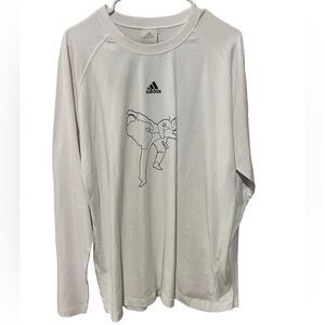 Adidas Korea Taekwondo Art Sketch Martial Arts White Long Sleeve Shirt Size XL